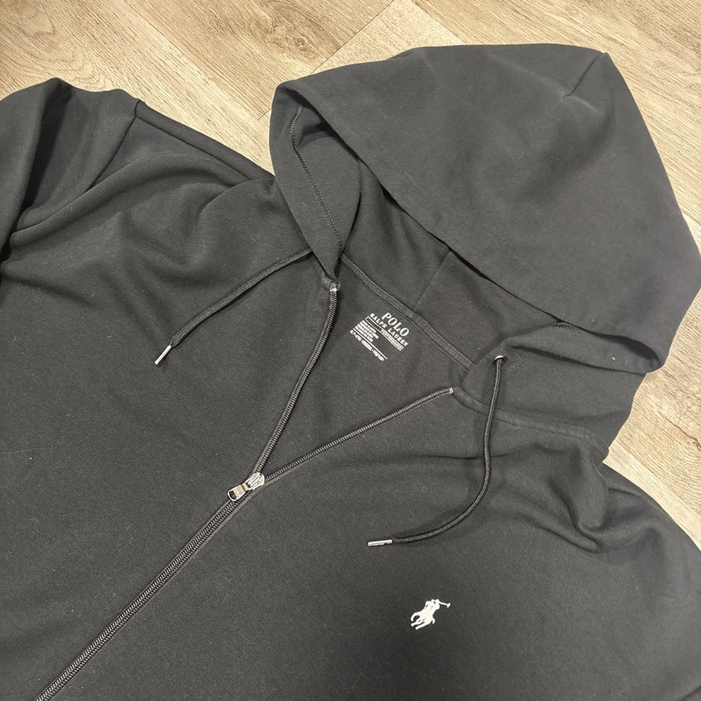 Polo Ralph Lauren Performance Hoodie Logo Black Hooded Sweatshirt 4LT